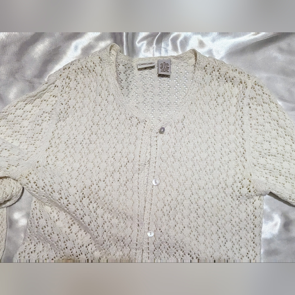 Cherokee Women's Cream Cardigan Sweater - Picture 6 of 9